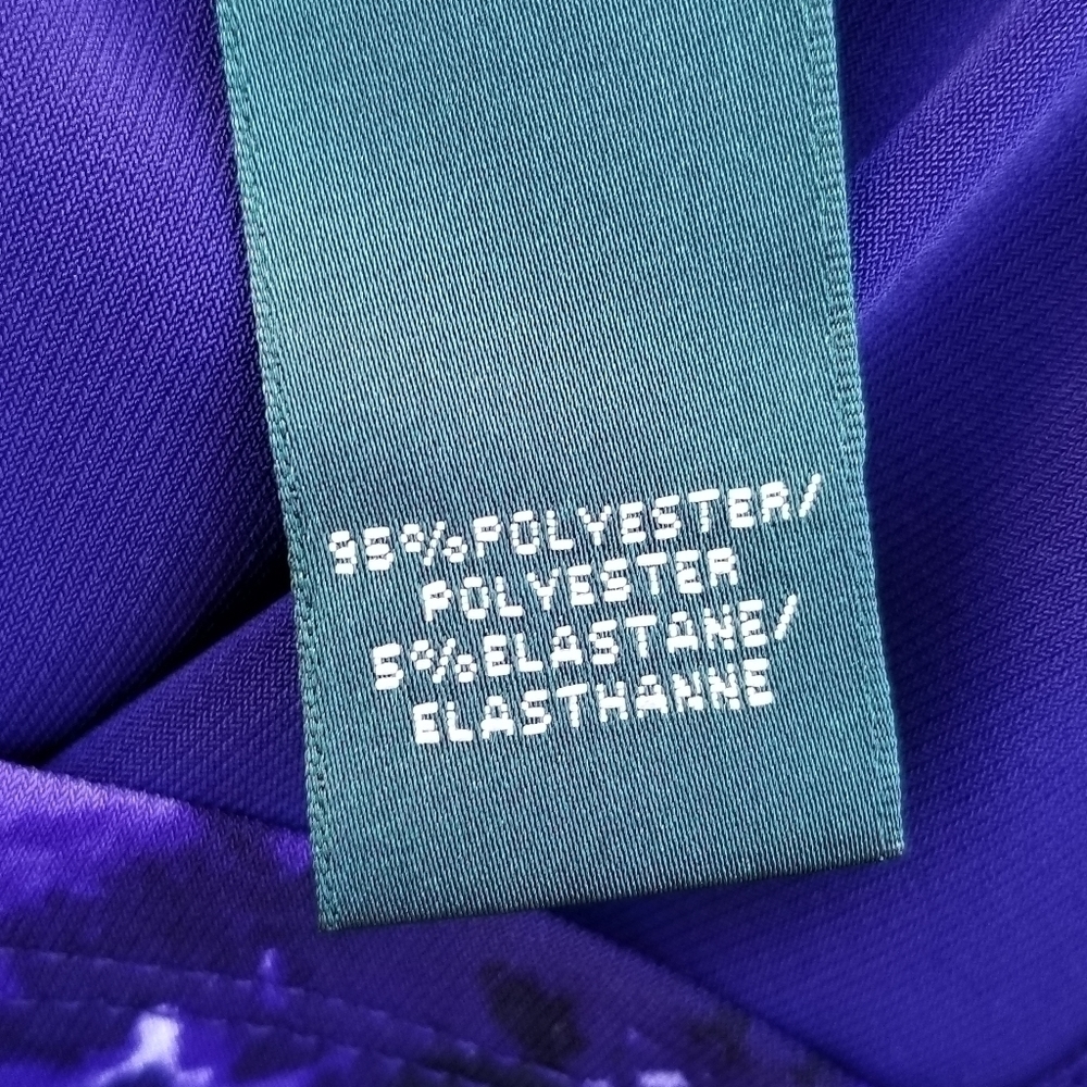 Lauren Ralph Lauren sleeveless blue purple floral cowl neck sheath dress size 4 - Picture 7 of 7
